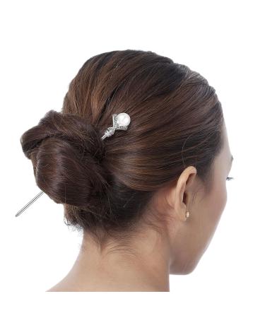 Vintage Rhinestone Pearl Flower Hair Stick Set - 6 Pieces | Chinese Hair Chopsticks with Tassel | Chignon Pin for Women | Hair Accessories for Girls (Chic Style) - Buy Online on GoSupps.com