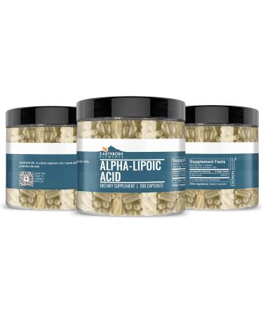 Earthborn Elements Alpha-Lipoic Acid 200 Capsules Pure & Undiluted No Additives 200 Count (Pack of 1) - Buy Online on GoSupps.com