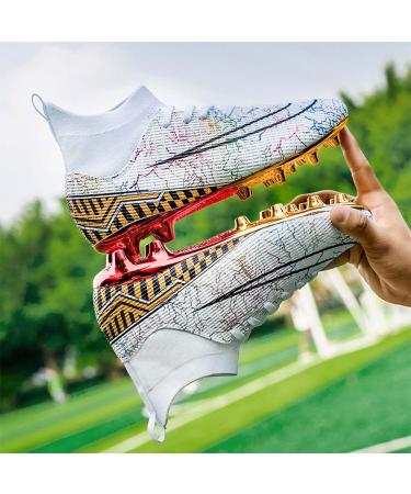 Niber Men's Boys Turf Cleats Soccer Athletic Football Shoes - White | Size 6 Big Kid - Buy Online on GoSupps.com