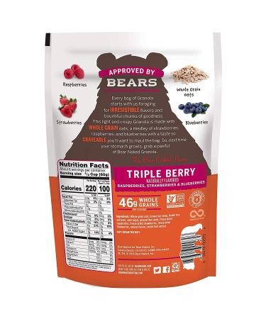 Bear Naked Triple Berry Fit Granola - Less Sugar, Non-GMO, Kosher & Vegan, 12oz Bag (3 Pack) - Buy Online on GoSupps.com