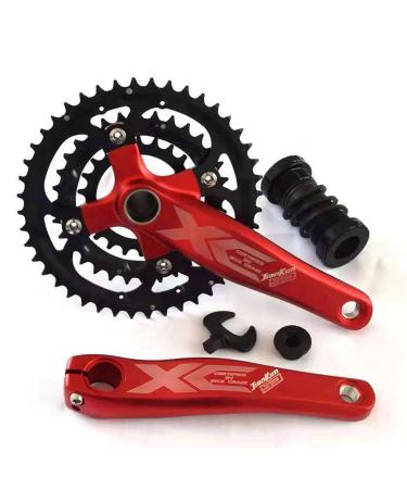 shanmashi Andeshunk 27-Speed Mountain Bike Crankset Hollow Integrated Chainring Bicycle Chainring Sprocket red Crankset red