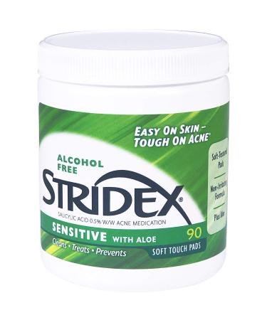Stridex Sensitive Skin Acne Pads with Aloe - 90 ct - Buy Online on GoSupps.com