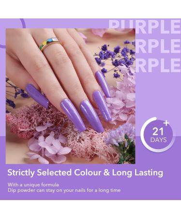 Dipping Powder Nails Set - Aokitec Classic Purple Dip Powder for French Nail Art - Salon & DIY Manicure - 28g - Buy Online on GoSupps.com