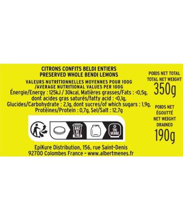 Albert M n s Candied lemons - The jar of 190 net drained - Buy Online on GoSupps.com