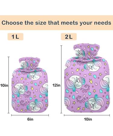 Naanle Cartoon Unicorn Hot Water Bottle - 2L Large Pain Relief & Therapy Bag for Bed Hands & Feet - Ideal Hot & Cold Compress - Buy Online on GoSupps.com