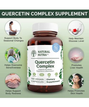 Natural Nutra Quercetin Complex with Bromelain and Vitamin C Citrus Bioflavonoid Supplement Support Body to Seasonal Changes & Body Redness Promotes Liver Health 100 Vegan and Vegetarian Capsules - Buy Online on GoSupps.com