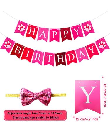 Birthday Sparty Bandana Hats Set for Girls & Dogs | 1st Birthday Party Decor with Paw Print Balloons & Happy Birthday Banner - Buy Online on GoSupps.com