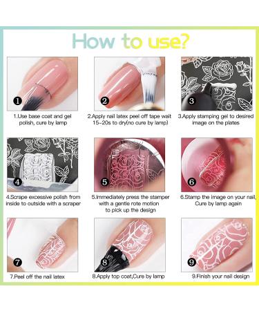 Biutee Nail Stamping Set - 12 Plates, 1 Stamper & Scraper, Gift Box Included | French Tip & Floral Patterns - Buy Online on GoSupps.com