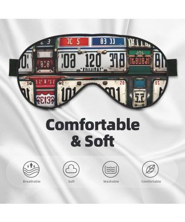 SSIMOO Double-Sided Eye Mask - Old License Plate Print | Soft Light Blocking for Better Sleep | International Shipping - Buy Online on GoSupps.com