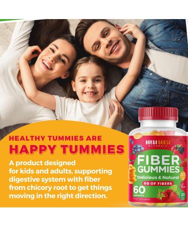 Prebiotic Fiber Gummies for Adults & Kids | Vegan Soluble Fiber with Inulin | Digestive Enzymes for Gut Health | Bloating Relief | Multicolor Natural Flavors - Buy Online on GoSupps.com