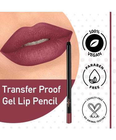 Mellow Cosmetics Organic Vegan Gel Lip Pencil - Matte Rose Liner - Long-Lasting & Paraben-Free - Cruelty-Free Makeup - Buy Online on GoSupps.com