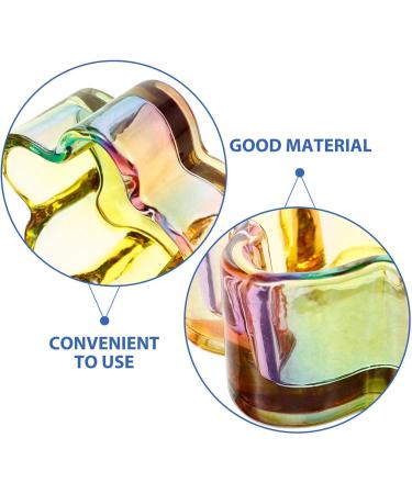 Ipetboom Glass Dappen Monomer Dish Flower Shaped Crystal Acrylic Nail Cup Acrylic Liquid Powder Dappen Bowl Dish Nail Manicure Tool Rainbow - Buy Online on GoSupps.com