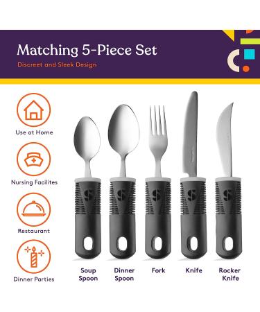 Special Supplies Adaptive Utensils Set for Hand Tremors, Arthritis, Parkinson s - Non-Weighted, Non-Slip Stainless Steel Utensils for Elderly Use - Buy Online on GoSupps.com