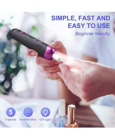 Eletorot 8-in-1 Cordless Electric Manicure and Pedicure Set for Feet - Rechargeable Nail Drill with LED Light - Electric Toenail File for Thick Nails - Gray - Buy Online on GoSupps.com