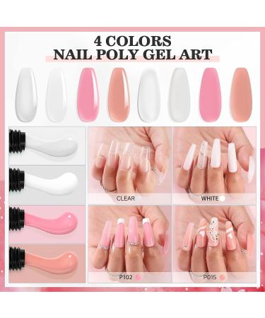 Morovan 2oz Poly Extension Gel - Large Capacity Builder Nail Gel - Long-Lasting Nude Pink Colors - Ideal for Beginners and Professionals - DIY Nail Design Set - Buy Online on GoSupps.com