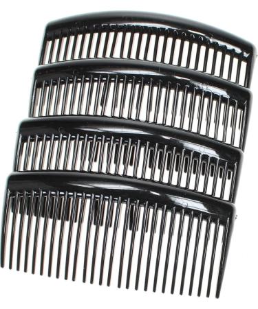 4 Pack of Large 9cm Plain French Side Hair Combs Slides Grips Clips Hair Accessories for Women Girls by Glitz4Girlz (Black) - Buy Online on GoSupps.com