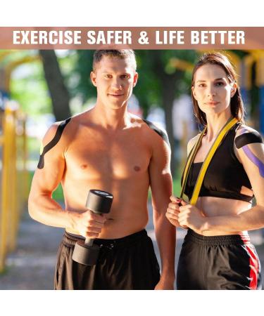 Precut Kinesiology Tape Roll - 3 Original Cotton Rolls for Pain Relief & Recovery | Athletic Muscle & Belly Lift Tape for Wrist Support - Buy Online on GoSupps.com