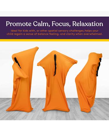 Special Supplies Orange Sensory Body Sock - Stress Relief Cocoon for Boys and Girls - Small 40x27 - Stretchy, Breathable, Safe and Calming - Buy Online on GoSupps.com