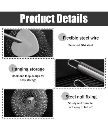 Stainless Steel Pot Cleaner Set - Scrubby Sponges & Handle for Kitchen & Bathroom - Buy Online on GoSupps.com