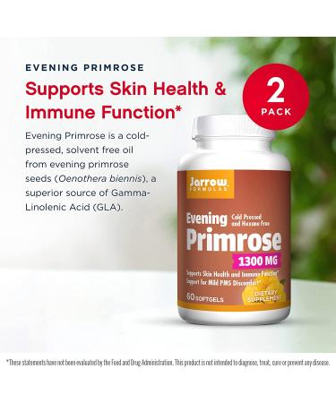 Jarrow Formulas Evening Primrose Oil 1300 mg - 60 Softgels | Support Skin & Hormonal Health - Buy Online on GoSupps.com