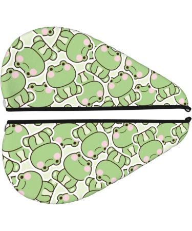 Cute Frog Microfiber Hair Towel | Soft & Super Absorbent Coral Velvet Wrap for Long Curly & Thick Hair - Quick Dry Cap for Women - Buy Online on GoSupps.com