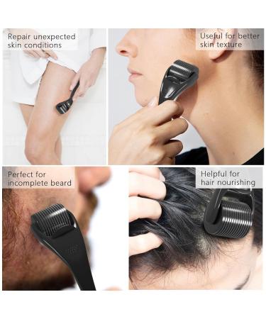 Derma Beard Roller - 540 Titanium Microneedles for Face & Body Microneedling | Home Use #0.25 - Buy Online on GoSupps.com