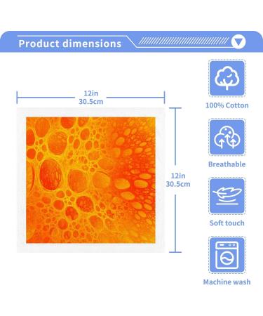 Vnurnrn Orange Cotton Washcloths Set - Soft & Absorbent Towels for Bathroom & Travel (2 Pack) - Buy Online on GoSupps.com
