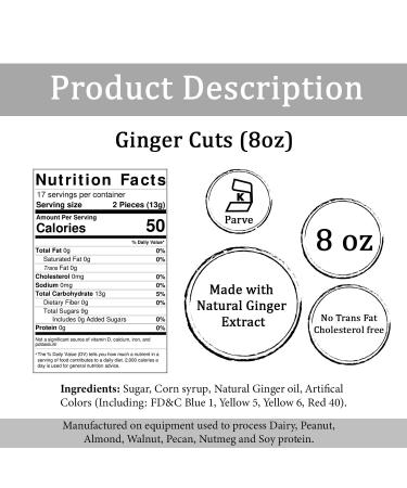 Jamaican Choice Ginger Cuts 100% Real Ginger Kosher | 8 Oz (3-Pack) - Buy Online on GoSupps.com