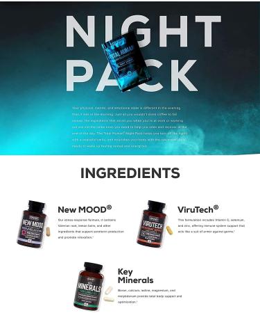 ONNIT Total Human Day & Night Vitamin Packs - Adult Multivitamins for Men & Women - 30 Capsules - Buy Online on GoSupps.com