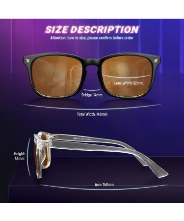 Livho Blue Light Filter Glasses for Women | TR90 Super Light Anti-Fatigue Computer & Gaming Glasses | Black & Clear Orange Colors - Buy Online on GoSupps.com