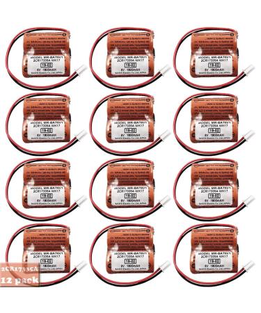 12 Pack 6V 1800mAh MR-BAT6V1 2CR17335A WK17 Battery for Mitsubishi M80 Driver and MR-J4 servo System