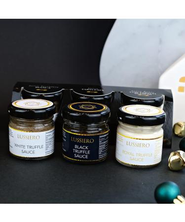 Lussiero Truffle Gift Set - Premium White Bianchetto Black Summer & Royale White Truffle Sauces - 90g | Gourmet International Shipping - Buy Online on GoSupps.com