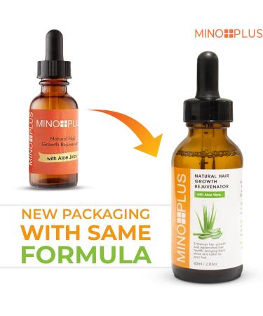 Mino Plus Natural Hair Growth Serum - 60ml / 2fl oz For Longer Stronger Thicker Fuller Hair - Formulated to Prevent Hair Loss Hair Fall with Aloe Vera - Buy Online on GoSupps.com