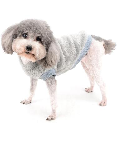 Zunea Fleece Winter Jacket for Small Dogs - Warm & Cozy Gray XL Coat with D-Ring for Cold Weather - Perfect for Chihuahuas & Cats - Buy Online on GoSupps.com