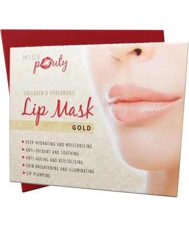 Gold Lip Mask x10 Collagen Hyaluronic Plumping Moisturising Soothing - Buy Online on GoSupps.com
