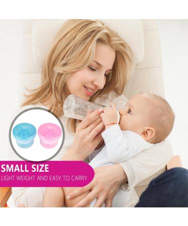 2-Pack Non-Spill Milk Powder Dispenser Pots - Portable Formula Powder Storage for Travel - Pink Blue - Buy Online on GoSupps.com