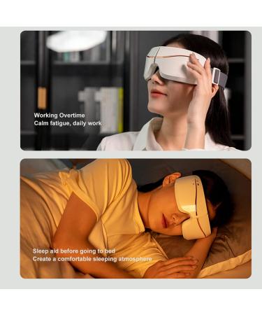 Eye Massage Device with Warm Compression & Vibration | Bluetooth Music & Fatigue Relief - Sleep Support (White) - Buy Online on GoSupps.com