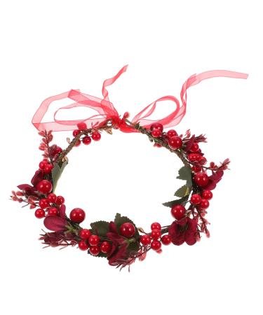 Abaodam 1pc Christmas Wreath Christmas Decore Hair Tie Bridal Headdress Girl Hair Decor Grace Bride Pine