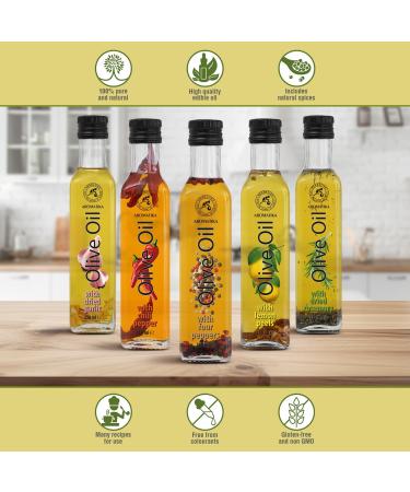 Olive Oil with Pepper 250ml - Olive Oil with Pepper Grains - A Mix of Four Peppers - Olive Oil with Spices - Fresh Olive Oil - Cooking Olive Oil - Good for Salad - Buy Online on GoSupps.com