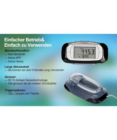 Lebexy Pedometer Clip - Simple Fitness Tracker for Steps Distance & Calories | No Bluetooth/App Needed | Large Display | International Shipping - Buy Online on GoSupps.com