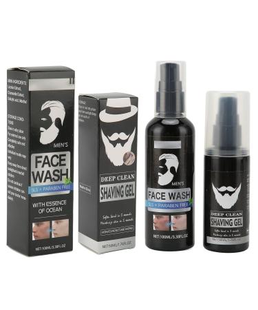 Men's Face Beard Care Kit | Moisturizing Shaving Gel Refreshing Face Wash & Beard Trimming Gel - Deep Cleansing & Hydrating - Buy Online on GoSupps.com