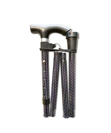 Life Healthcare Walking Stick Flexible and Durable Mobility Aid Collapsible & Adjustable from 33-37 Inches - Polka Dot