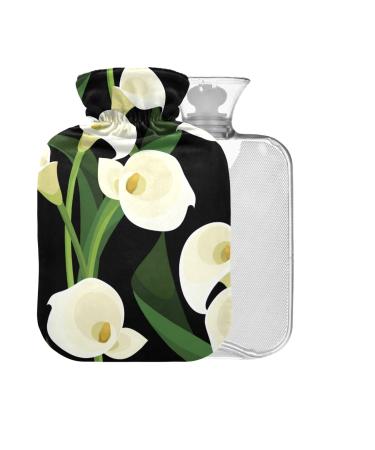 Flower Lily Hot Water Bottle Without BAP with Cover 2L Large Hot Water Bag for Pain Relief