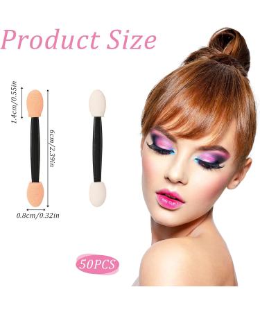 50Pcs Disposable Dual Sided Eye Shadow Applicators Set - Black Sponge Brushes for Women and Girls - Buy Online on GoSupps.com
