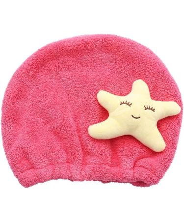 Cute Funny Kids Hair Drying Towel - Microfiber Quick Dry Wrap for Girls (Pink Starfish - Buy Online on GoSupps.com