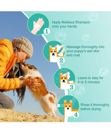 Nobleza Puppy Shampoo - Mild Safe & Non-Toxic Dog & Cat Shampoo for Smooth Fur & Odor Control with Coconut Fragrance (500ml) - Buy Online on GoSupps.com