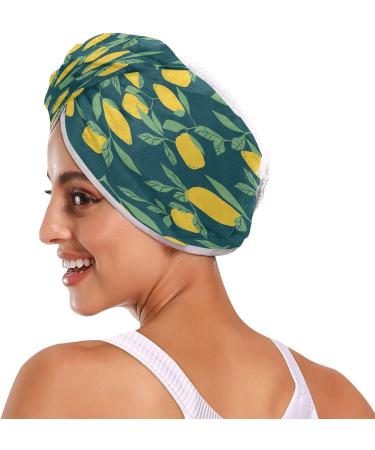 Lemon Tree Dry Hair Cap Set - 2 Piece Quick Drying Towel & Button Headband | Super Absorbent & Soft for Ideal Hair Care - Buy Online on GoSupps.com