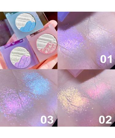 Korean Bling Eye Makeup Palette Aurora Holographic Pigment - Pink Eyeshadow & Highlighter Powder (02 Cherry Blossom) - Buy Online on GoSupps.com