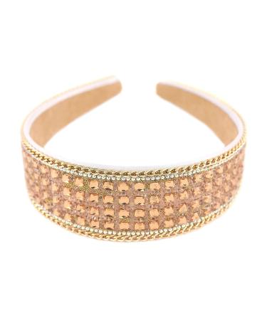 Gmmidea Rhinestone Headband for Women - Sparkling Crystal Diamond Embellished Fashion Hair Accessory | Wide Padded Silver Headband with Glitter - Ideal for Girls - Gold - Buy Online on GoSupps.com