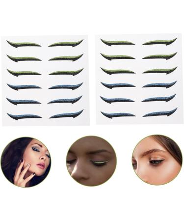 POPETPOP 12 Pairs Glitter Eyeliner Makeup Eyeshadow Eyelid Strips Instant Eyeliner Tape Strips Green Tape Invisible Eyelid Tapes Double Eyelid Tapes Miss Adhesive Tape Flash Sticker - Buy Online on GoSupps.com